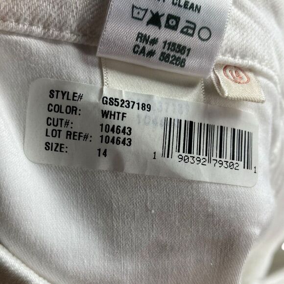 Jen7 by 7 For All Mankind‎ Bermuda Regular Shorts Cuffed Stretch White Sz 14 - Picture 11 of 12